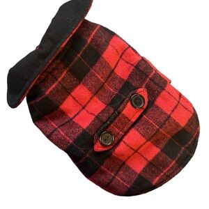 Red Black Buffalo Plaid Dog Coat Jacket | Flannel Pet Vest | XS | Winter Warm
